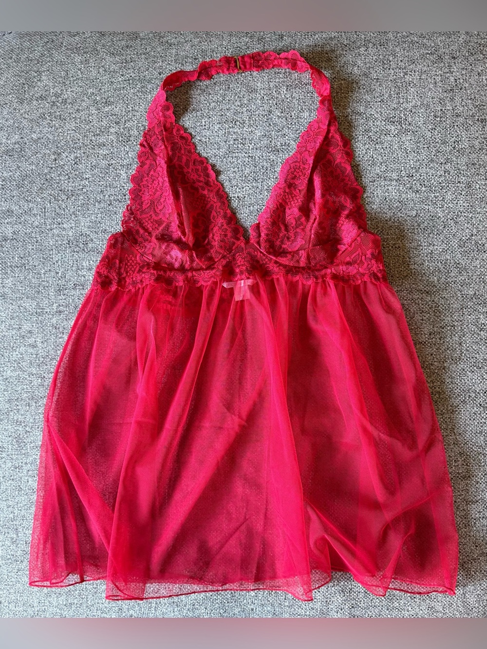 Victoria's Secret Red Lace Halter Chemise